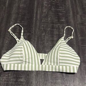 Striped Green and White Bralette